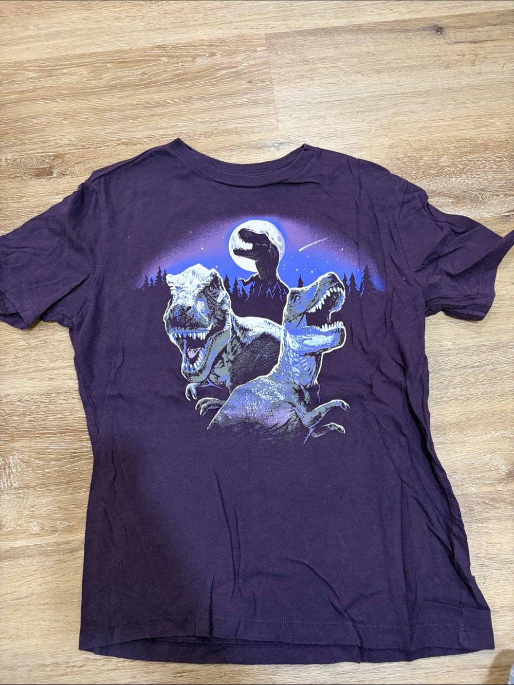 Old Navy Purple Dinosaur T-Shirt with Night Moon Graphic
